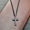 Colliers d'été d'amour pour hommes et femmes, pendentifs en acier inoxydable, de couleur noire, chaîne à maillons, 24 pouces, chaîne de prière, pour hommes et femmes ► Photo 3/6