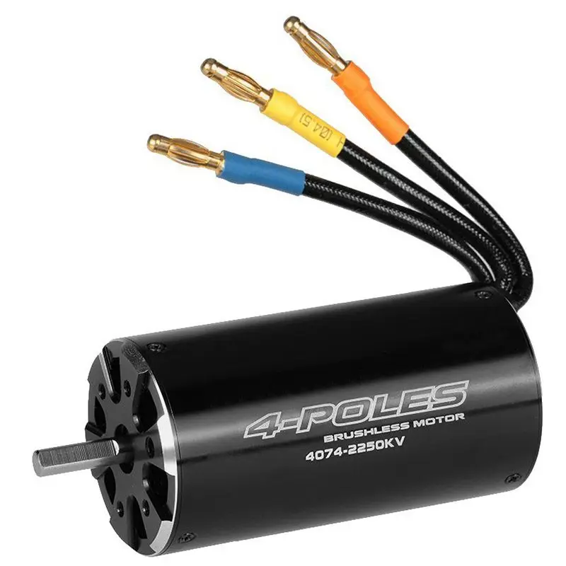 

High Performance 4074 2250KV 4 Poles Brushless Sensorless Motor for 1000mm (or Above) RC Boat Black
