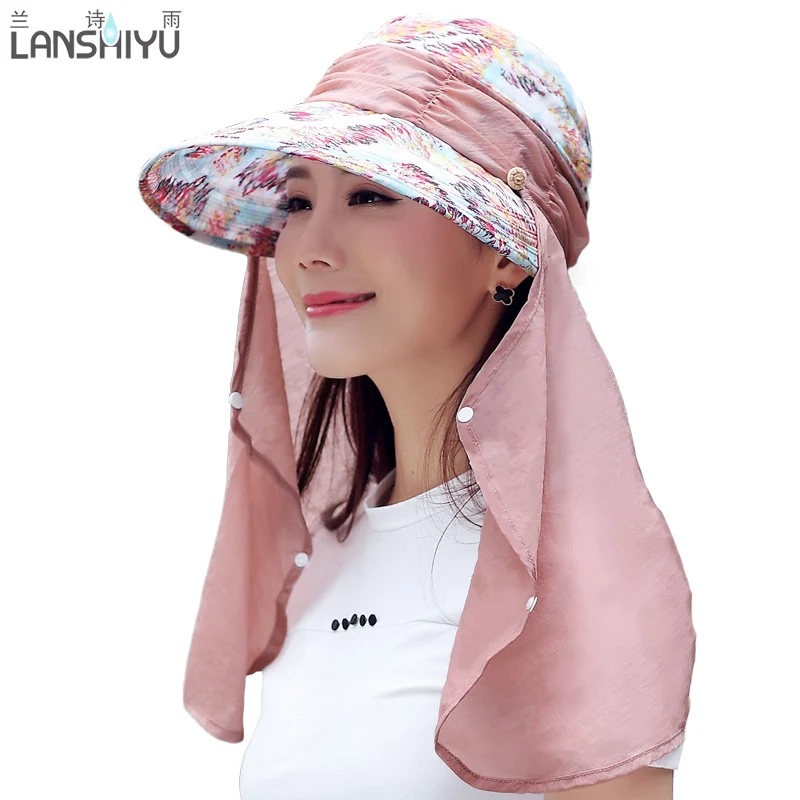 Sun Hats for women summer sun visor hat with big heads wide brim beach