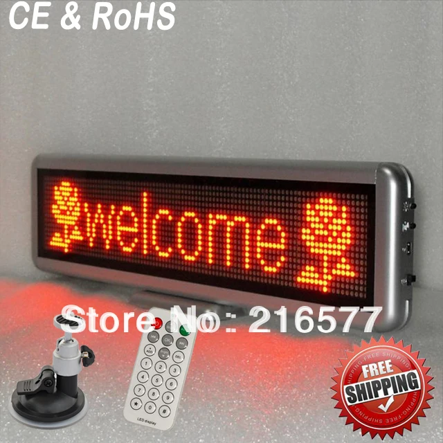Rechargeable Battery powered 12v RED Mini Led Display/Led Message Board