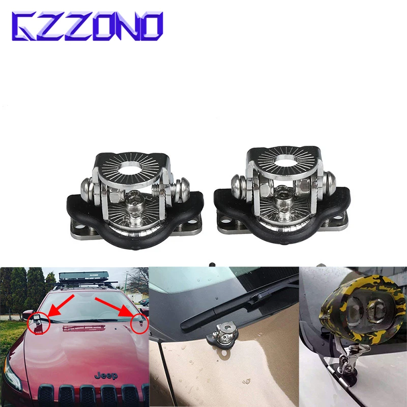 

2pcs A Pillar Hood Led Work Light bar Stainless Mount Bracket Clamp Holder Offroad SUV Boat Truck Universal Car 4X4 Accessories