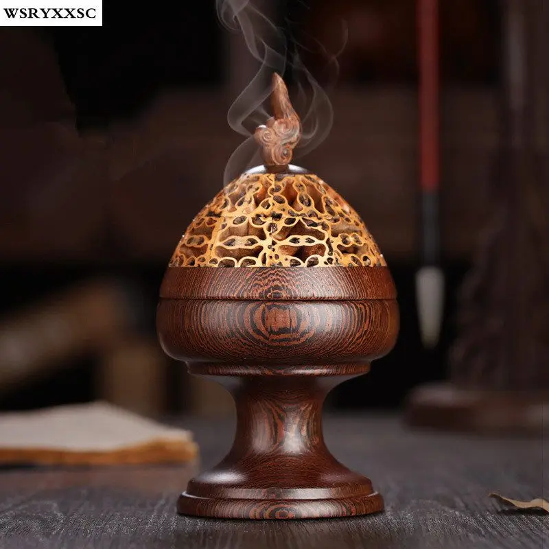 Walnut Dish Incense Burner, Wood Crafts, Retro Creative Gifts, Wood