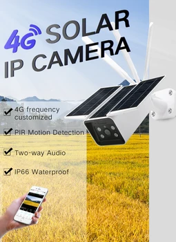 

YobangSecurity Waterproof Outdoor 4G Network Wireless Solar Power Surveillance Security 1080P 2.0MP CCTV Video IP Camera 4G SIM