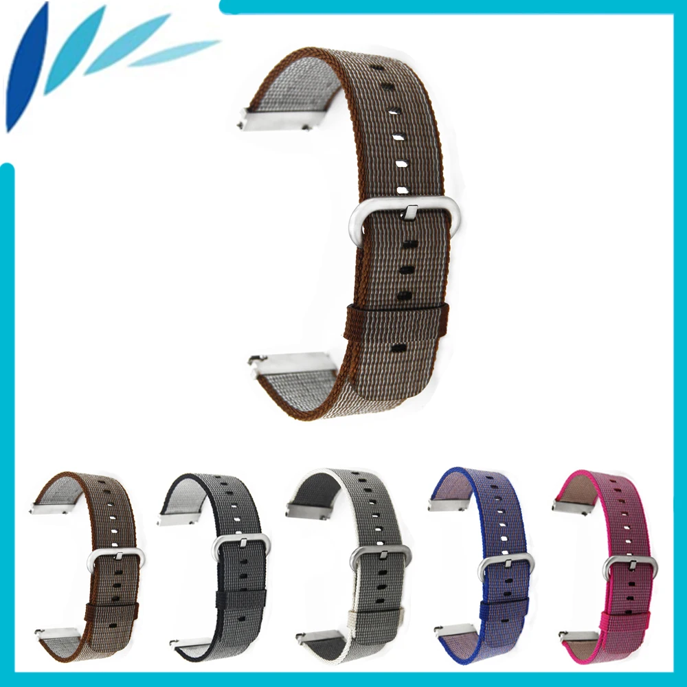 Nylon Watch Band 22mm for Hamilton Stainless Steel Pin Clasp Watchband Strap Wrist Loop Belt Bracelet Black Brown Red Purple | Наручные