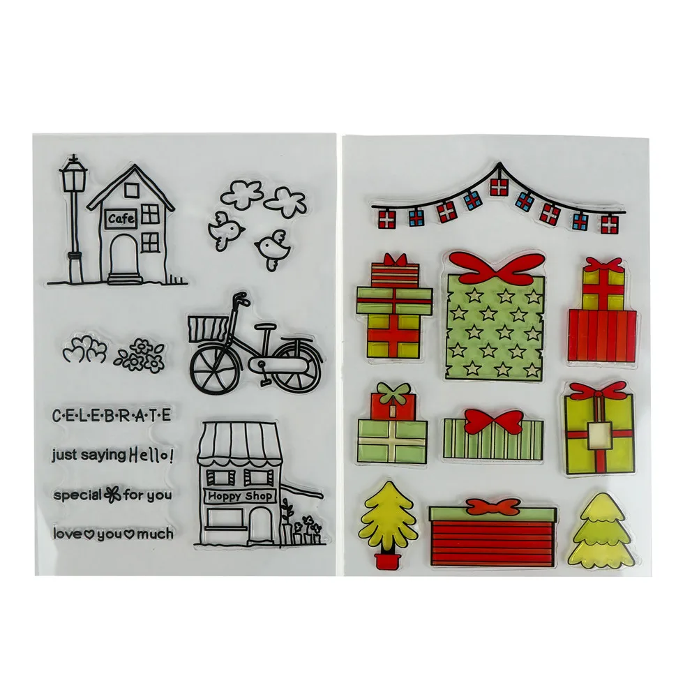 Celebrate House Gift Transparent Silicone Stamp Sheet Clear Rubber Cling Diy Scrapbooking Decor