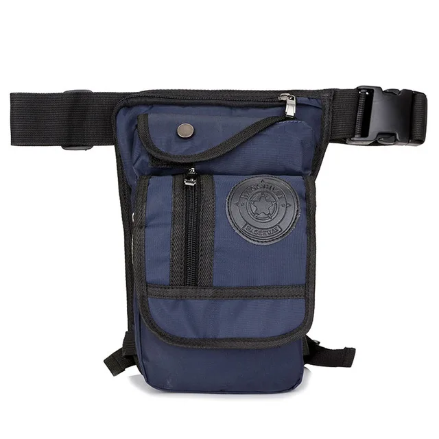 Norbinus Мужская холщовая/нейлоновая сумка с заниженной ногой, поясная сумка, прочные военные сумки, дорожные мотоциклетные сумки-мессенджеры на плечо - Цвет: Navy Nylon