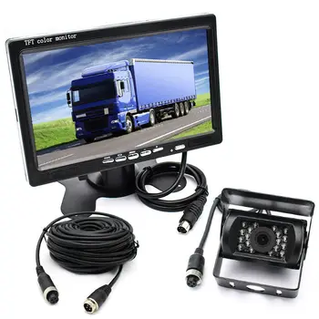 

Bus Truck RV Vehicle IR LED Rearview Backup Reverse Camera Weatherproof+ Remote Control 7" LCD Color TFT Monitor 800*480