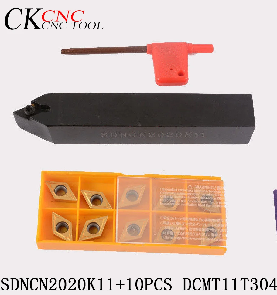 

SDNCN2020K11 20 x125mm external lathe Turning Tool Holder +10PCS DCMT11T304