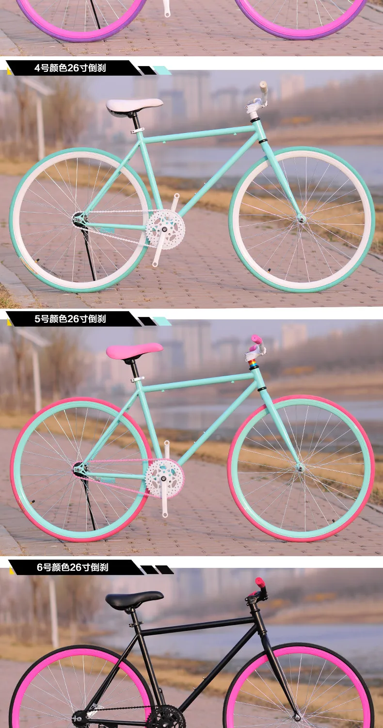 Excellent New X-Front brand fixie Bicycle Fixed gear bike 50cm DIY single speed inverter ride road bike track fixie bicycle colorful bike 14