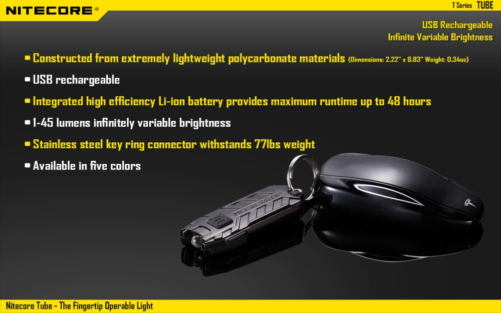 Цена по прейскуранту завода изготовителя Nitecore трубки 45 Люмен USB Перезаряжаемые