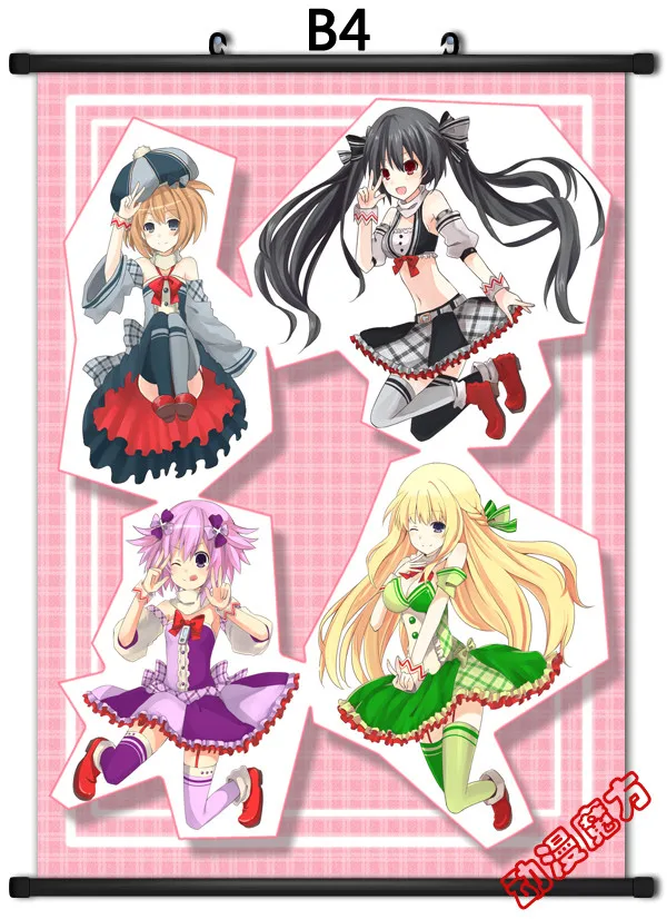Аниме Нептун Hyperdimension Neptunia Histoire & Rom Uni Nepgear Vert Blanc Noire Gust домашний Декор настенный