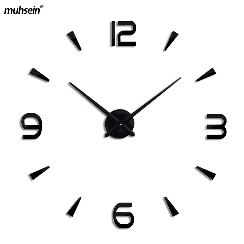

ashion wall clock living room large wall clock acrylic mirror, free shipping