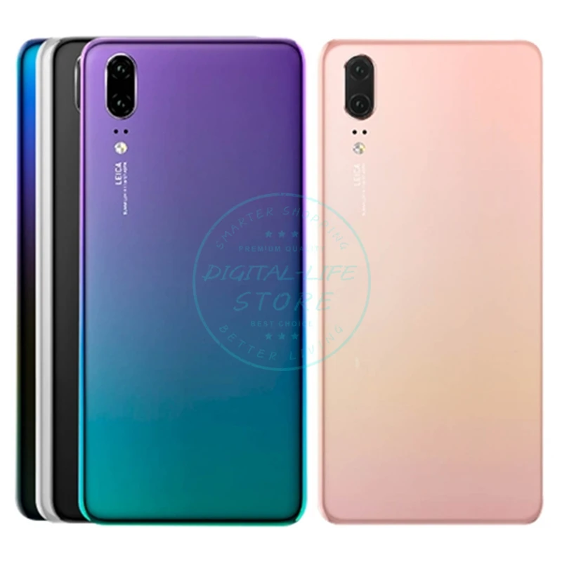 Задняя крышка аккумуляторного отсека для Huawei P20 стеклянная камеры корпус двери