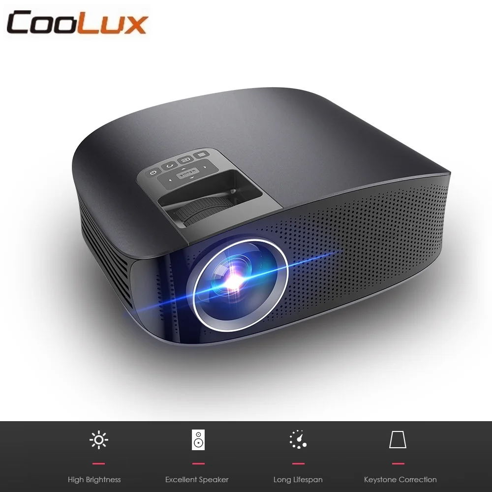 

Coolux YG600 LCD LED Projector 3600 Lumens 1080P Wired Sync Display Video Multi Screen Home Theatre Proyector DVD Player