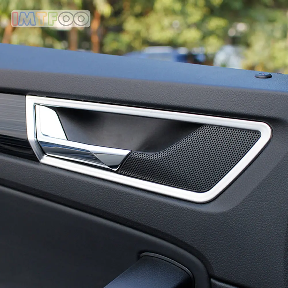STAINLESS STEEL INTERIOR DOOR HANDLE FRAME BEZEL MOLDINGS FOR SKODA