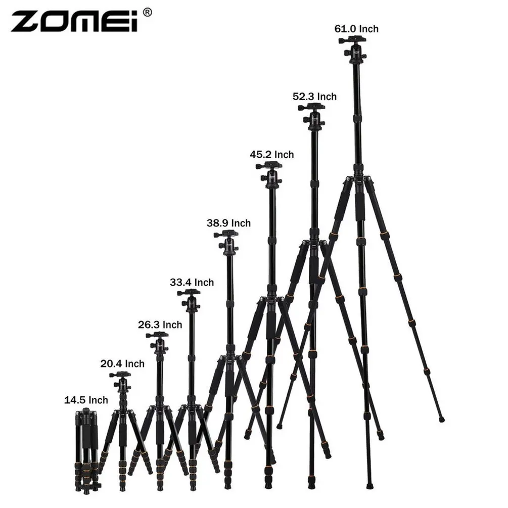 

ZOMEI lightweight Portable Q666 Professional Travel Camera Tripod Monopod aluminum Ball Head compact for digital SLR DSLR camera