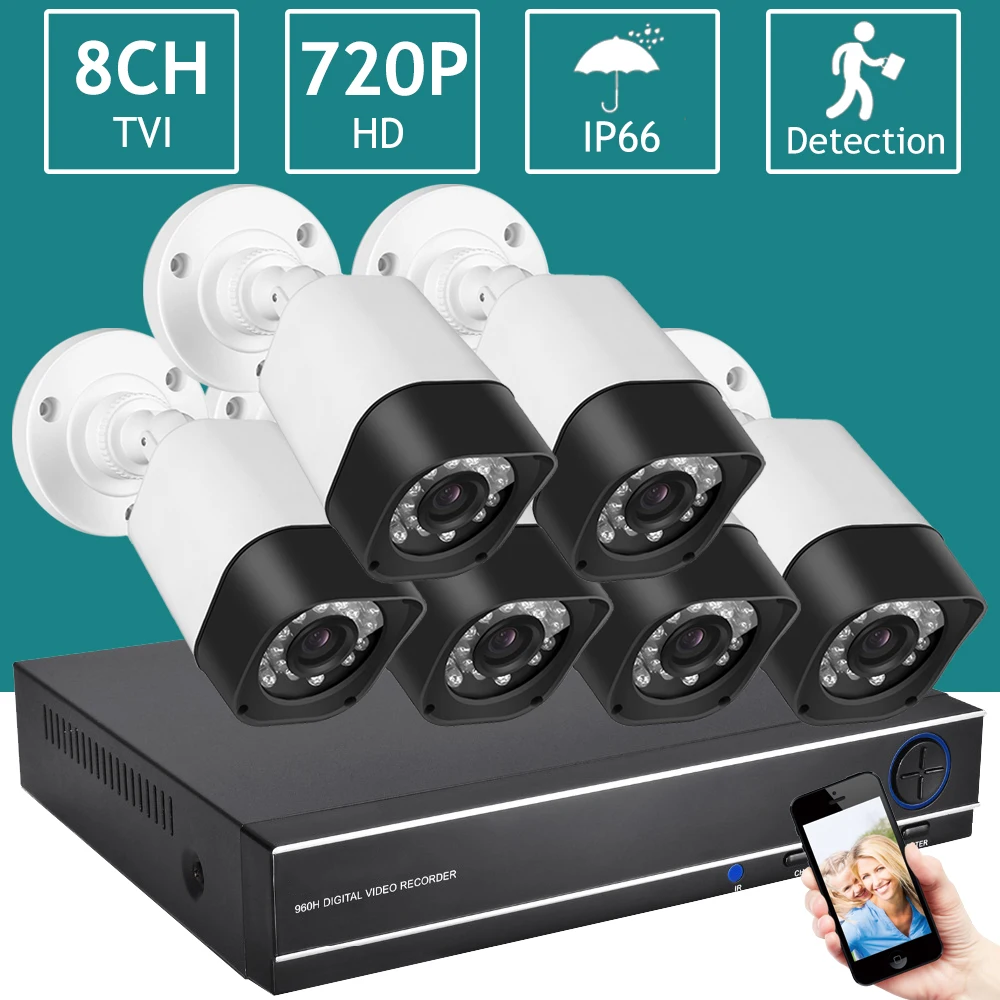 8CH HDMI DVR Kit FULL HD Outdoor Night Vision CCTV Camera Set Wired