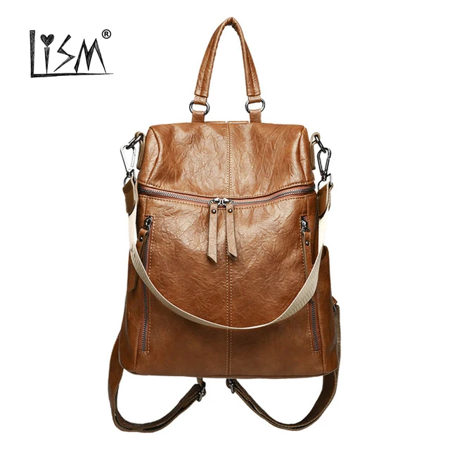 

bags for women 2018 zipper ladies backpack high quality leather bag youth bag leather bag fashion backpack multi-function