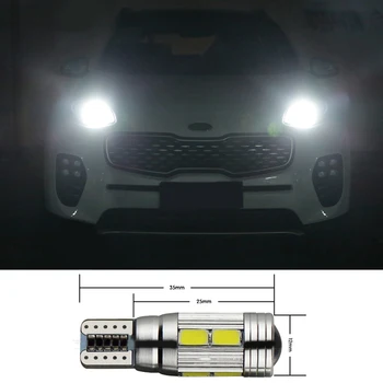 

2Pcs White T10 W5W Car LED Auto Lamp Light bulbs with Lens For Kia Sportage Cerato Soul Sorento Forte Carens K2 K3 DRL