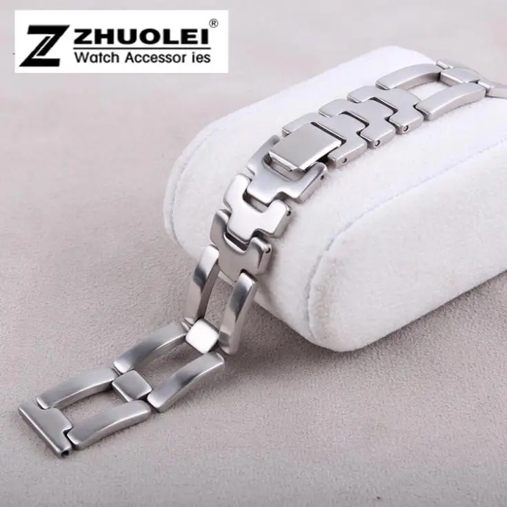 

16mm Stainless Steel Solid Links Watch Band Strap Bracelet Straight End 16mm for women Fashion bracelets waterproof watchband