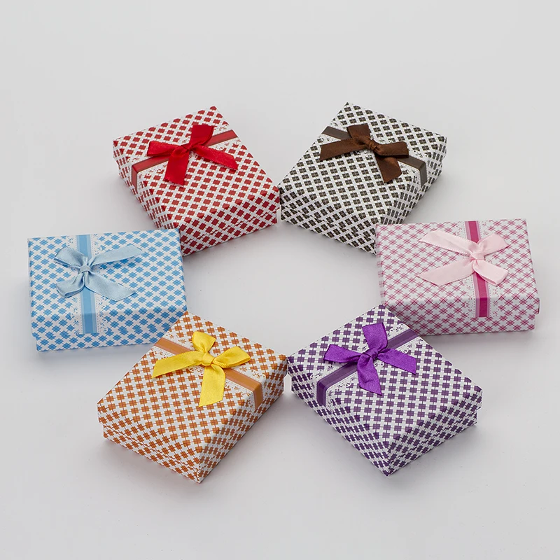 

7x9cm Jewelry Box Paper Gift Box Packaging 6pcs Gift Boxes for Jewellery Necklace Earring Ring Box White Sponge for Jewelry Gift