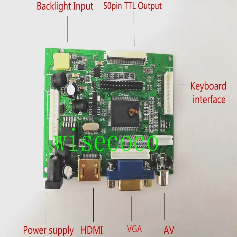 

LCD TTL LVDS Controller Board HDMI VGA 2AV 50PIN for AT070TN90 92 94 Support Automatically VS-TY2662-V1 Driver Board