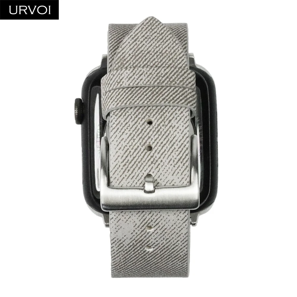 URVOI ремешок для apple watch band series 5 4 3 21 искусственная кожа наручный для iwatch Удобный прочный дизайн с пряжкой 38 42 40 44 мм