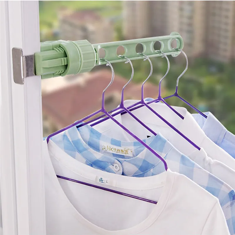 

Foldable Window Hanger Clothes Hanger Rack Hanging Clothes Rod Wardrobe Portable Space Saver Hangers Laundry Rack Storage Holder