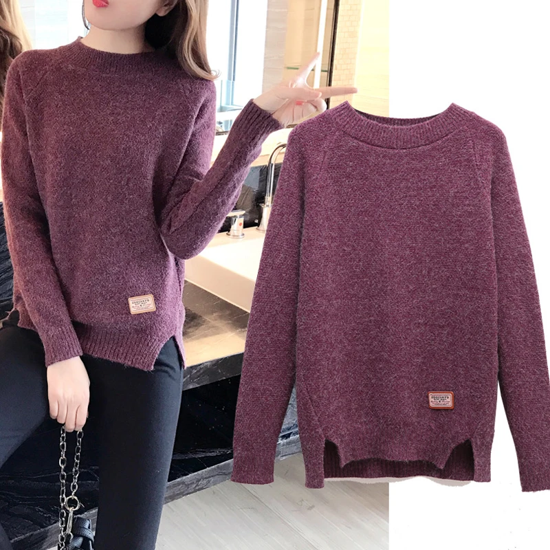 

O-neck Winter Autumn Winter Sweater Female Casual 2019 Long Sleeve Female Pullover Jumper 7 Colors Available