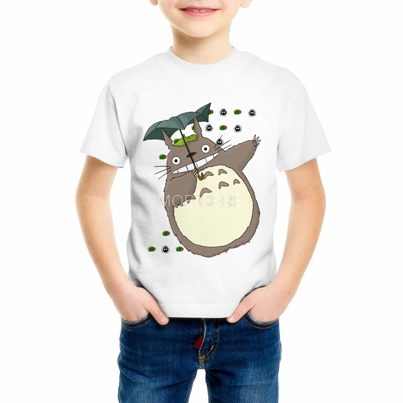 Summer Top Kids T Shirts 2018 Summer Harajuku Totoro T Shirt Boy/Girl Tops Cute Graphic Animal Print Tee funny t shirts C34-12 graphic print cute ear headband