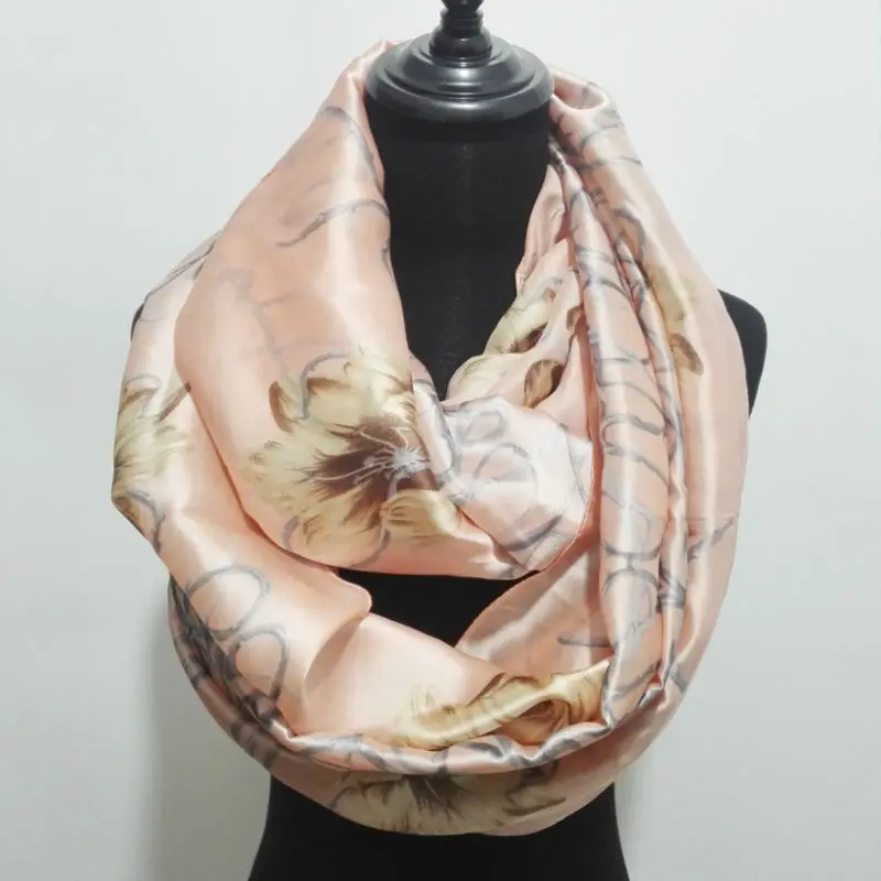 

2017 New Tube Silk Loop Scarves Women New Fahion Designer Belts Printing Female Foulard Circle Ring Infinity Scarf Plus Size ISF