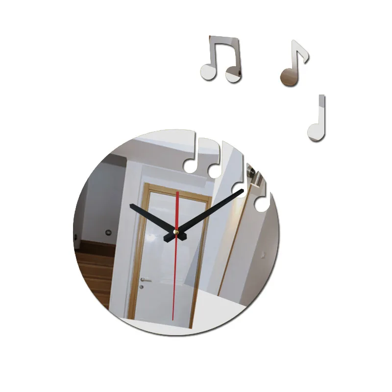 Новая распродажа 3d акриловые зеркальные настенные часы Современная Гостиная натюрморт наклейка для настенных часов кварцевые иглы домашние декоративные часы - Цвет: Серебристый