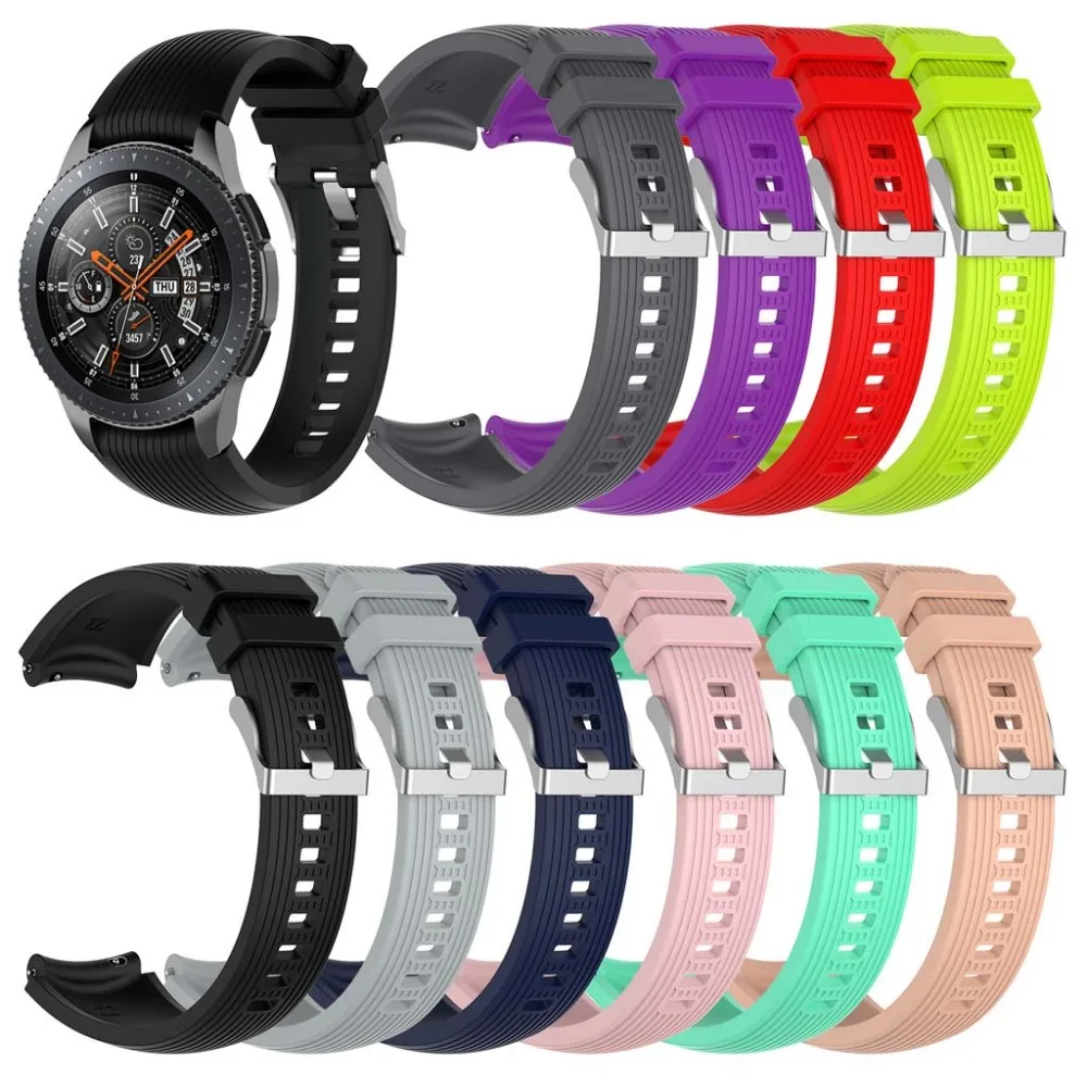 22 мм силиконовый ремешок для наручных часов Samsung Galaxy Watch 46 Gear S3 Frontier/Classic 2