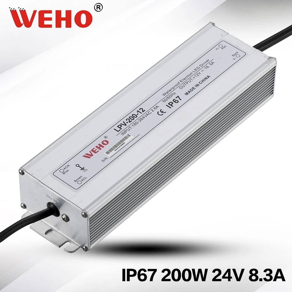 (LPV-200-24) маленький размер AC к DC источник питания со светодиодом 24v 200w Светодиодный