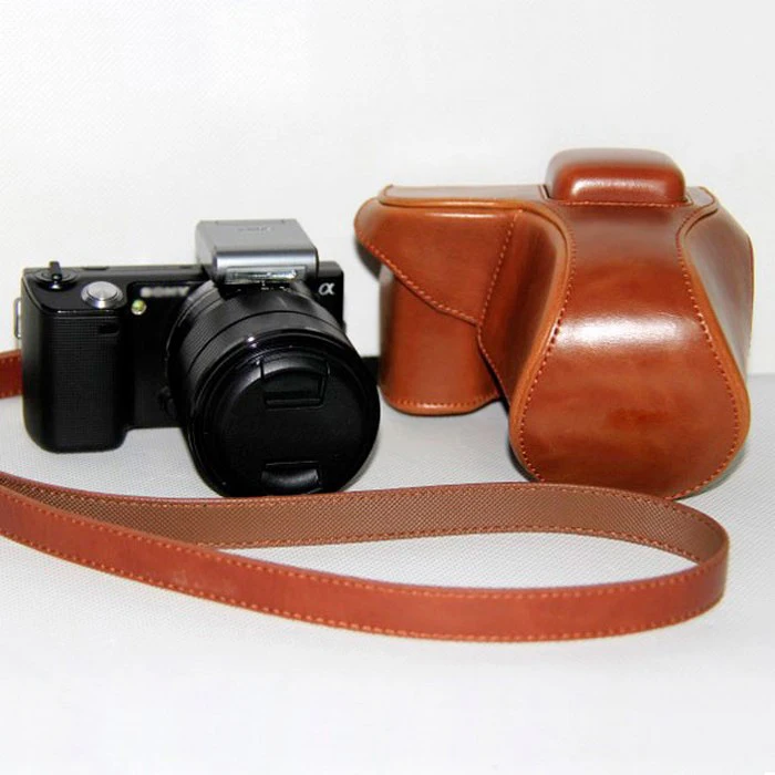 Из искусственной кожи Камера чехол сумка чехол для планшета Lenovo sony Альфа NEX-5T NEX-5R NEX-5N NEX 5/5 T 5C NEX5R NEX5N фирменнй переходник для объектива Canon 18-55 мм объектив