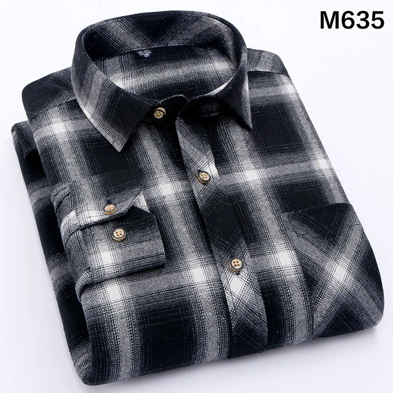 Luxury Plaid Shirt 2018 New Autumn Winter Flannel Checkered Shirt Men Shirts Long Sleeve Chemise Homme Cotton Male Check Shirts