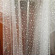 5 ярдов Блестящий Узор в горошек белая Тюлевая сетчатая кружевная ткань для невесты вуаль накидка Болеро аксессуары свадебное платье подкладка ткань