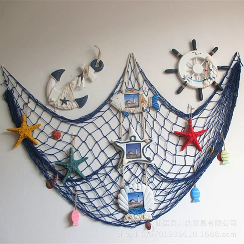 Fashion Fishing Net For Home Decor Wall Hangings The Mediterranean Sea style Party Door Wall ...