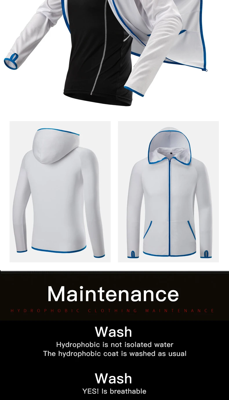 Repelente de Água Caminhadas com Capuz Queshark Tecnologia Hidrofóbica Antifouling Pesca Jaqueta Roupas Pescador Ciclismo 10 Roupas de pesca