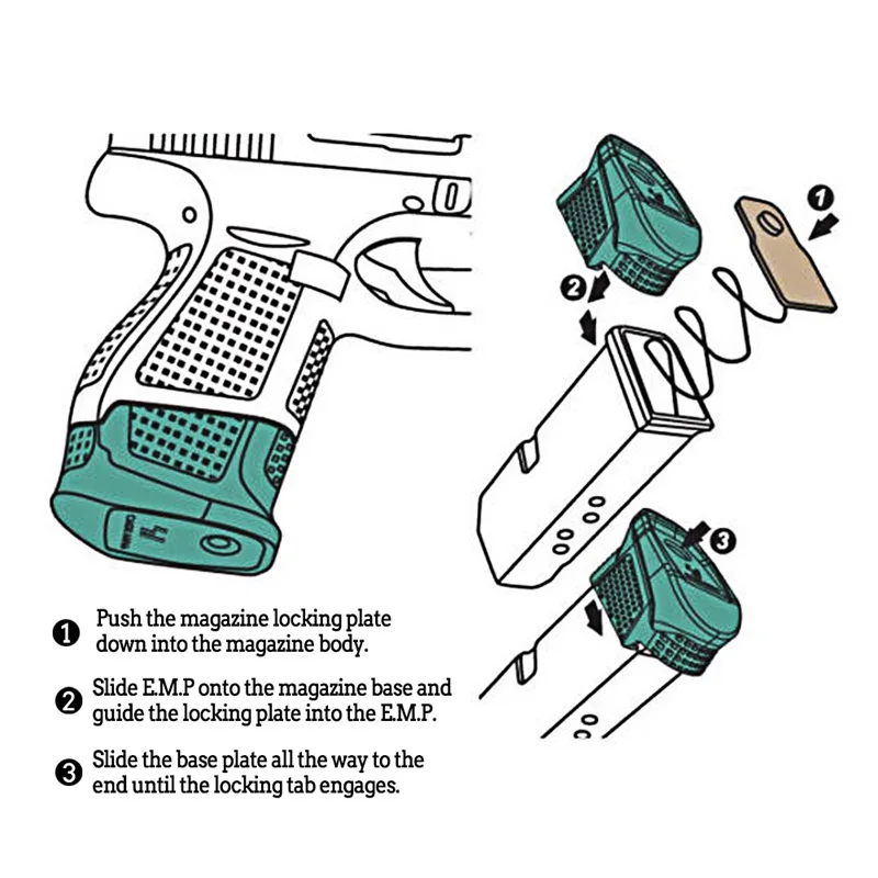 G43 Enhanced Magazine Extension Base Plate fit 6rd Mag Add +2 Round Glock 43 Extended Handgun Accessories (10)