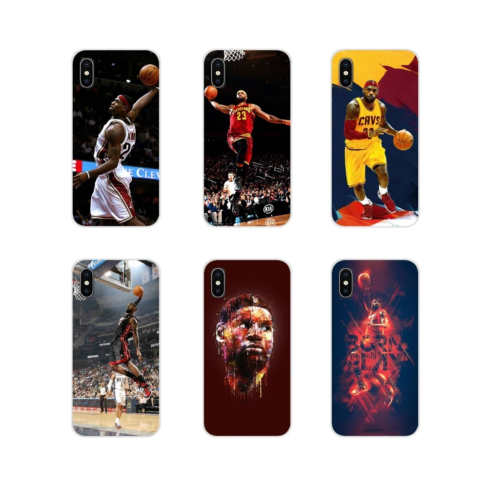 

For Samsung A10 A30 A40 A50 A60 A70 Galaxy S2 Note 2 3 Grand Core Prime Transparent TPU Case Covers Basketball King LeBron James