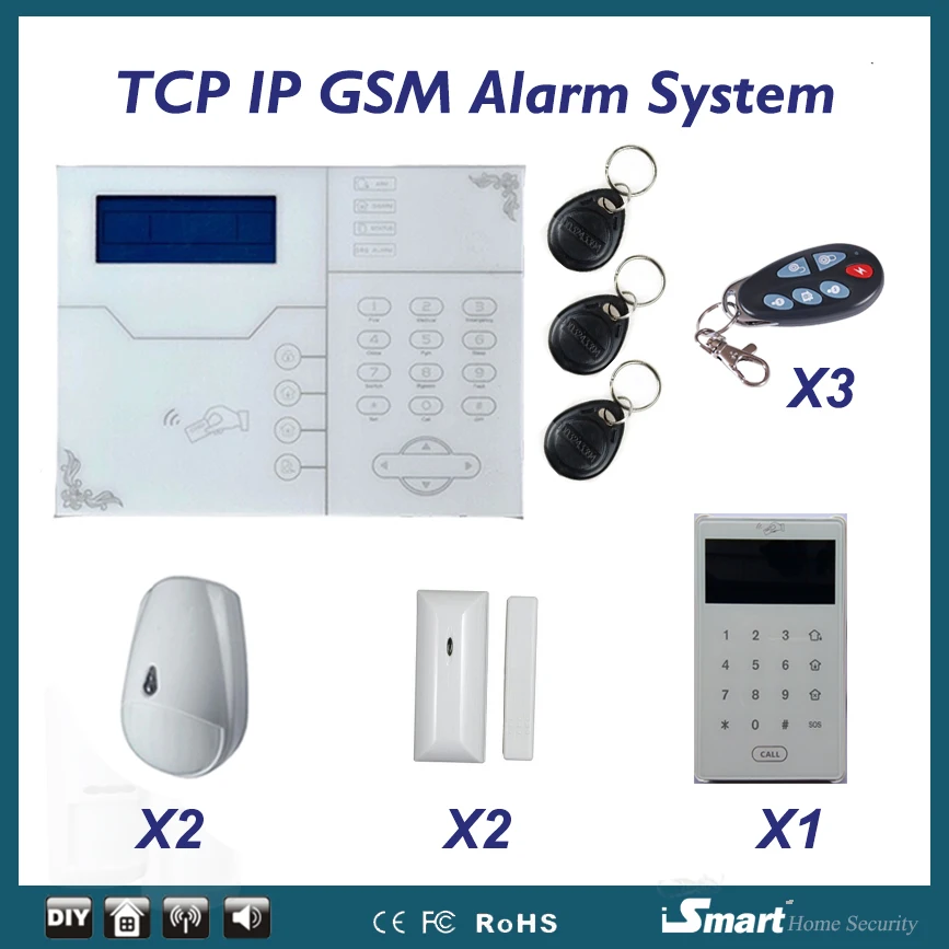 

433mhz RFID tags Swipe Alarm Systems Security Home ST-VGT Android IOS APP Control alarme residencial sem fio, Free Shipping