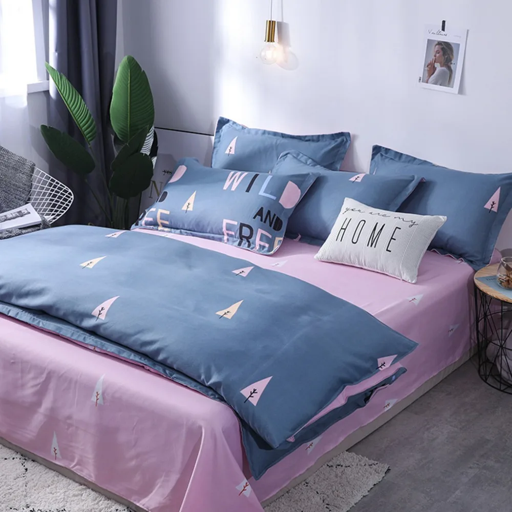 

Quilt Cover Set Polyester Bed Cover Set Four Piece Bedding Tribute Cotton Pillowcase Creative Pattern Full Size L712
