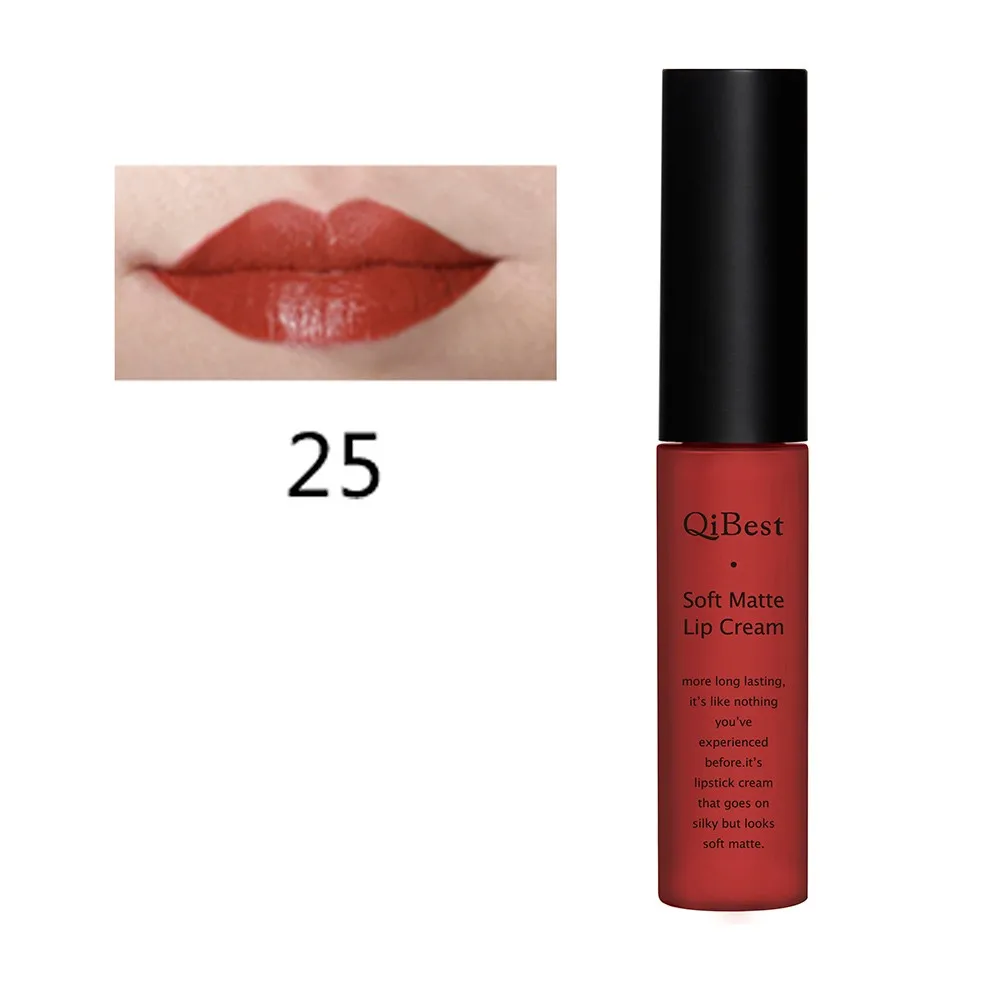 Горячая бренд Qibest макияж 34 цвета Блеск для губ длинная-долговременная губная помада водонепроницаемый блеск для губ Макияж 7 мл# q1617