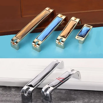

2Pcs Colorful Zinc Crystal Knob Furniture Cabinet Cupboard Pull Handle Crystal Dresser Knobs Pulls Drawer Pull Handles