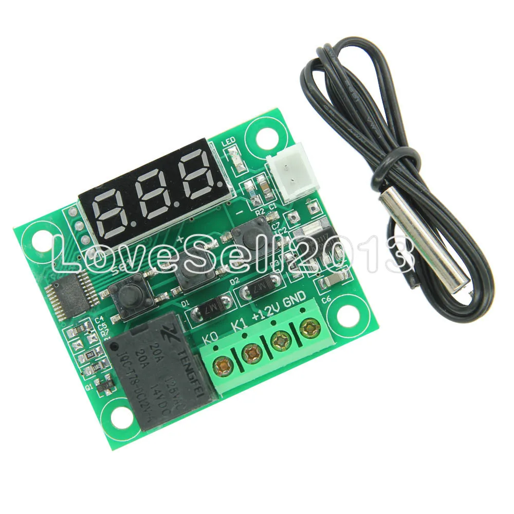 

W1209 Digital LED DC 12V Heat Cool Temp Thermostat Temperature Control Switch Module On/Off Controller Board + NTC Sensor