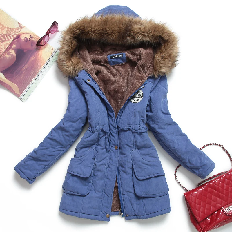 Зимняя куртка Женская Толстая теплая парка с капюшоном Mujer хлопковое Стеганое пальто длинный абзац плюс размер 3xl тонкая куртка женская