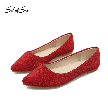 

Silentsea Women's Flats 2020 Women Shoes Sequined Cloth Woman Loafers Spring Autumn Flat Shoes Women Summer Shoes Size 33-43