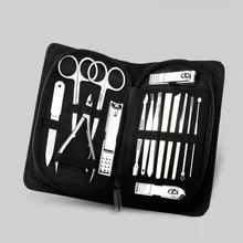 15 шт. ногтей маникюр педикюр набор ногти Ухо Уход инструмента волос в носу Scissor пинцет с случае