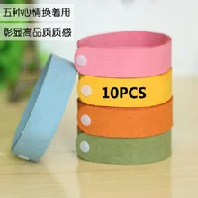 10 шт./лот Браслеты от комаров борьбы с вредителями мягкие волокна анти-Противомоскитный браслет для взрослых детей на открытом воздухе путешествия